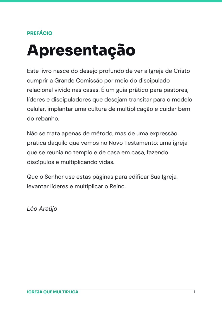 Página 2 da amostra do e-book Igreja que Multiplica